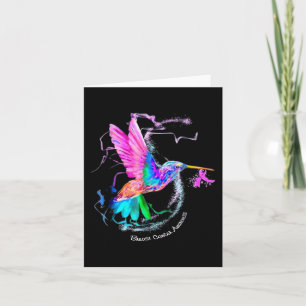 Hummingbird ribbon breast cancer awareness  card