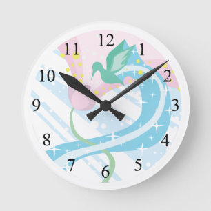 Hummingbird Round Clock