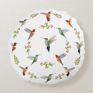 Hummingbird  round cushion