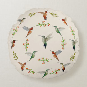Hummingbird  round cushion