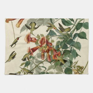 Hummingbird Ruby Throated Audubon Bird Tea Towel