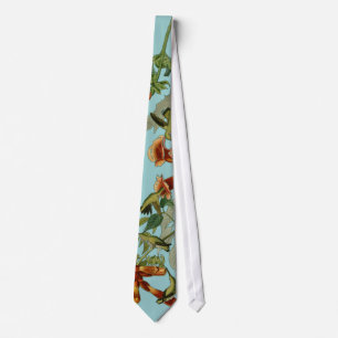 Hummingbird Ruby Throated Audubon Bird Tie
