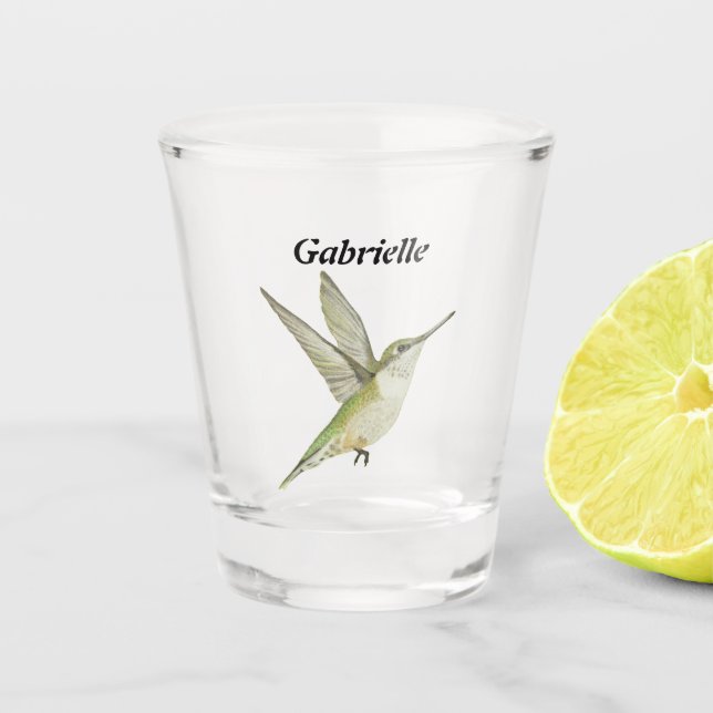 Hummingbird Shot Glass (Front)