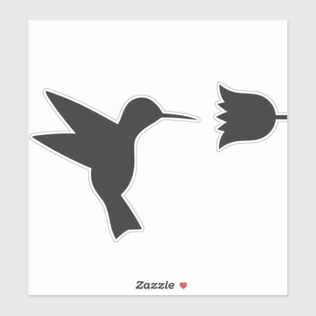 Hummingbird silhouette Custom-Cut Vinyl Stickers (Sheet)