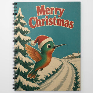 Hummingbird Snow Lane Animal Christmas Notebook