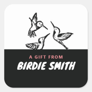 HUMMINGBIRD SQUARE STICKER