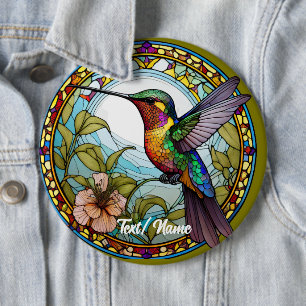 Hummingbird Stain Glass Design Pin