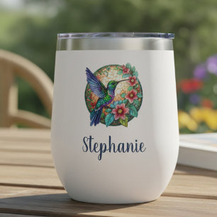 Hummingbird Stained Glass Floral Gift