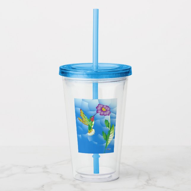 Hummingbird:  Stylised Acrylic Tumbler (Front)