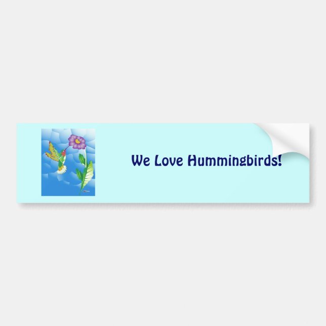 Hummingbird:  Stylised Bumper Sticker (Front)