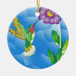 Hummingbird: Stylised Ceramic Tree Decoration
