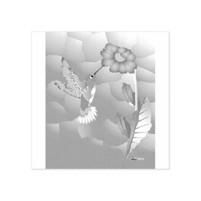 Hummingbird:  Stylised Rubber Stamp (Imprint)