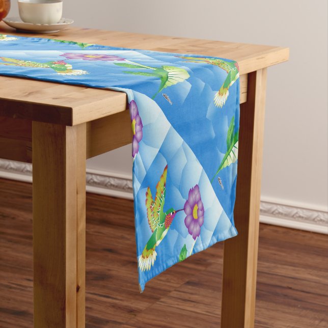 Hummingbird:  Stylised Short Table Runner (In Situ)