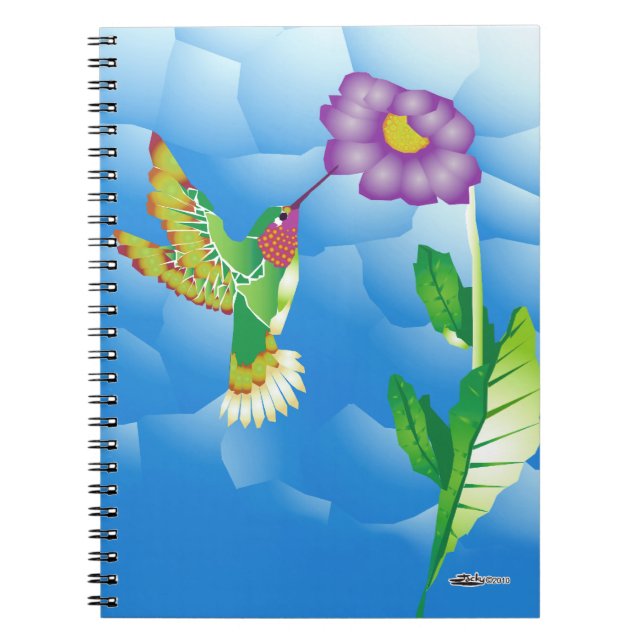 Hummingbird:  Stylised Spiral Notebook (Front)