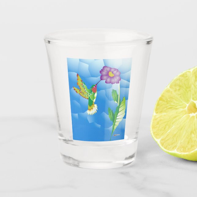 Hummingbird:  Stylized Shot Glass (Front)
