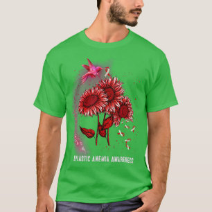 Hummingbird Sunflower Aplastic Anaemia Awareness  T-Shirt