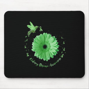Hummingbird Sunflower Green Ribbon Kidney Disease  Mouse Pad