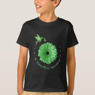 Hummingbird Sunflower Green Ribbon Kidney Disease T-Shirt