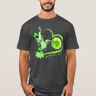 Hummingbird Sunflower Green Ribbon Lymphoma Cancer T-Shirt