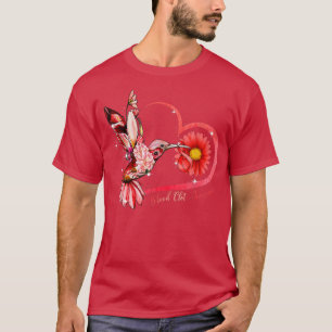 Hummingbird Sunflower Heart Red Ribbon Blood Clot T-Shirt
