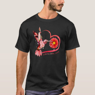 Hummingbird Sunflower Heart Red Ribbon Pulmonary E T-Shirt