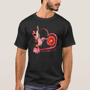 Hummingbird Sunflower Heart Red Ribbon Pulmonary E T-Shirt