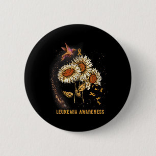 Hummingbird Sunflower Leukaemia Awareness 6 Cm Round Badge