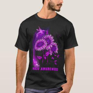 Hummingbird Sunflower NICU Awareness T-Shirt