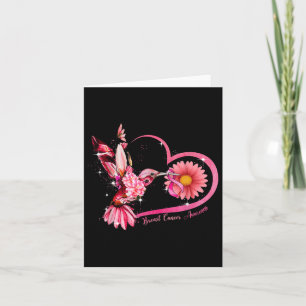 Hummingbird Sunflower Pink Ribbon Breast Cancer Aw Card