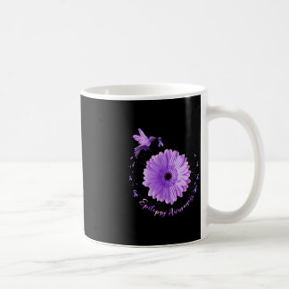 Hummingbird Sunflower Purple Ribbon Epilepsy Aware Coffee Mug