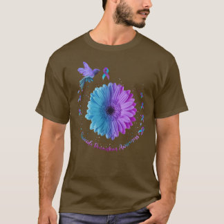 Hummingbird Sunflower  Ribbon Suicide Prevention  T-Shirt