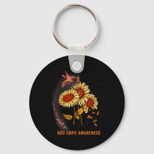 Hummingbird Sunflower Rsd Crps Awareness Key Ring
