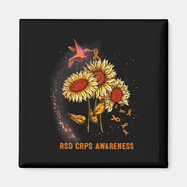 Hummingbird Sunflower Rsd Crps Awareness  Magnet (Front)