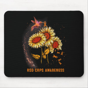 Hummingbird Sunflower Rsd Crps Awareness  Mouse Pad