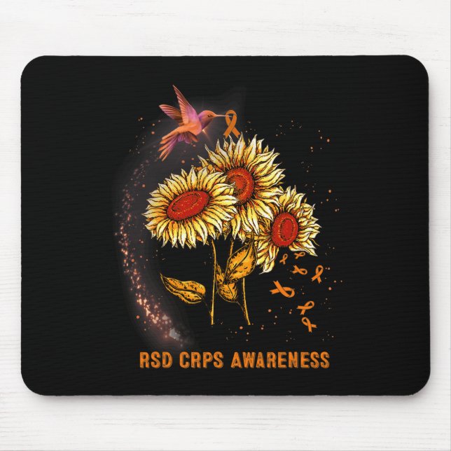 Hummingbird Sunflower Rsd Crps Awareness  Mouse Pad (Front)