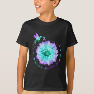 Hummingbird Sunflower Suicide Prevention Awareness T-Shirt