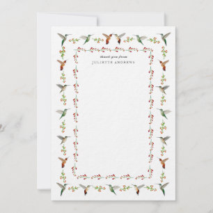 Hummingbird Thank You Note