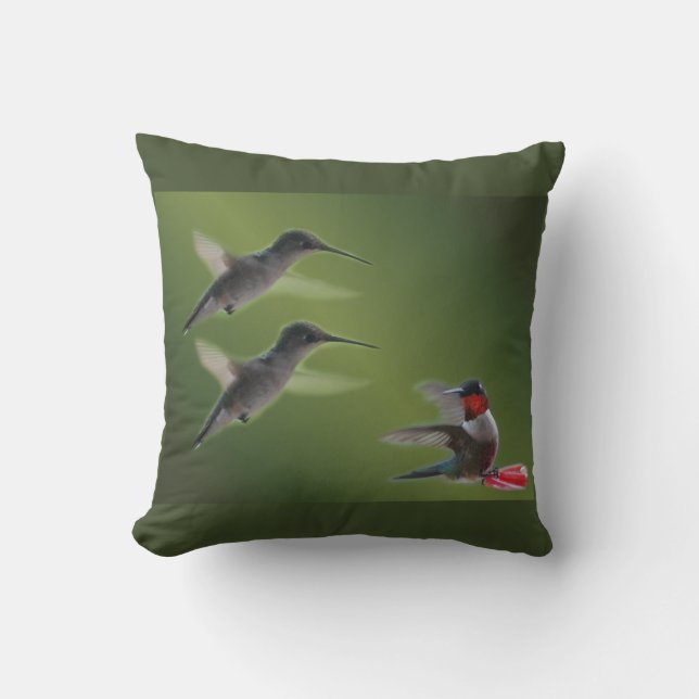 hummingbird throw pillow customise (Front)