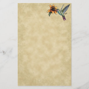 Hummingbird Tiger Lillie Fairy Art Stationery