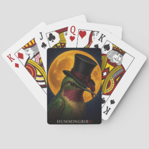 Hummingbird Top Hat Gothic Surreal Playing Cards