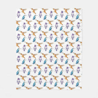 Hummingbird Trio Illlustrated Sherpa Blanket