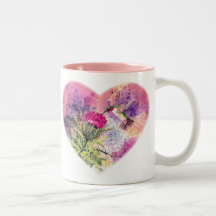 Hummingbird Valentine Watercolor Mug
