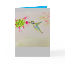 Hummingbird watercolor Happy Birthday2025 message