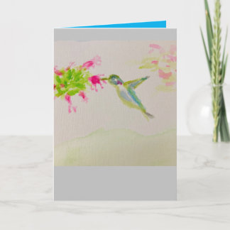 Hummingbird watercolor Happy Birthday2025 message Card