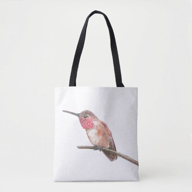 Hummingbird watercolor tote bag (Front)