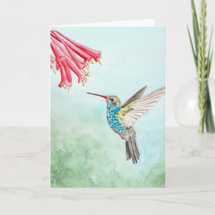 Hummingbird Watercolour print Card