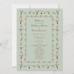 Hummingbird Wedding Program