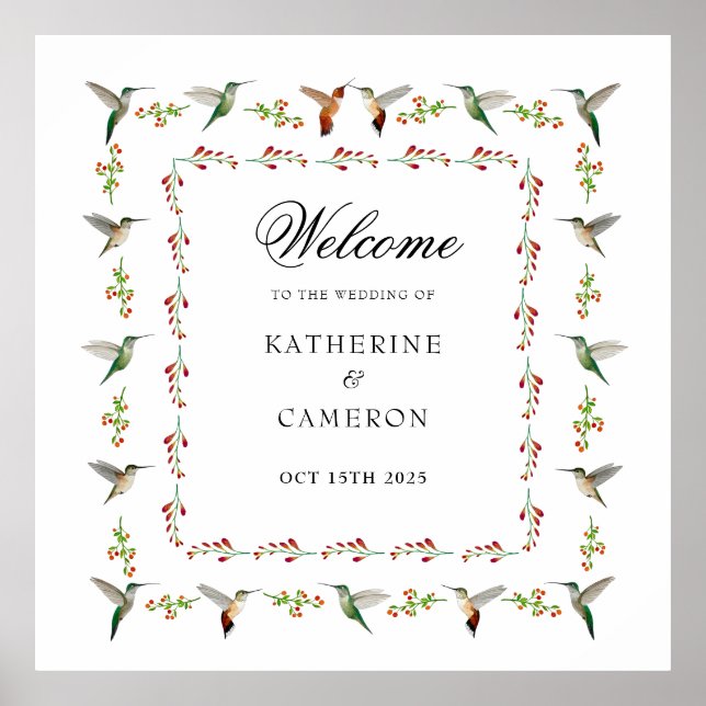 Hummingbird Welcome Wedding  Poster (Front)