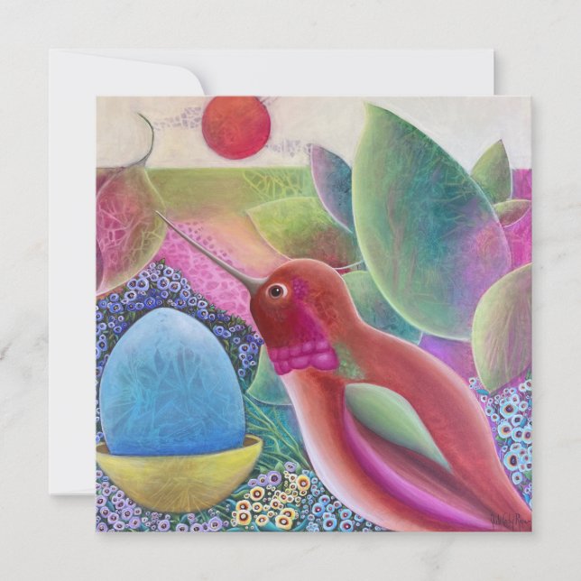 Hummingbird whimsical Art (Front)