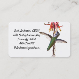 Hummingbird wings business card